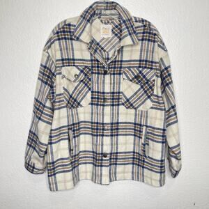 Cali 1850 Womens Jacket Size M Long Sleeve Plaid Oversized Button Front